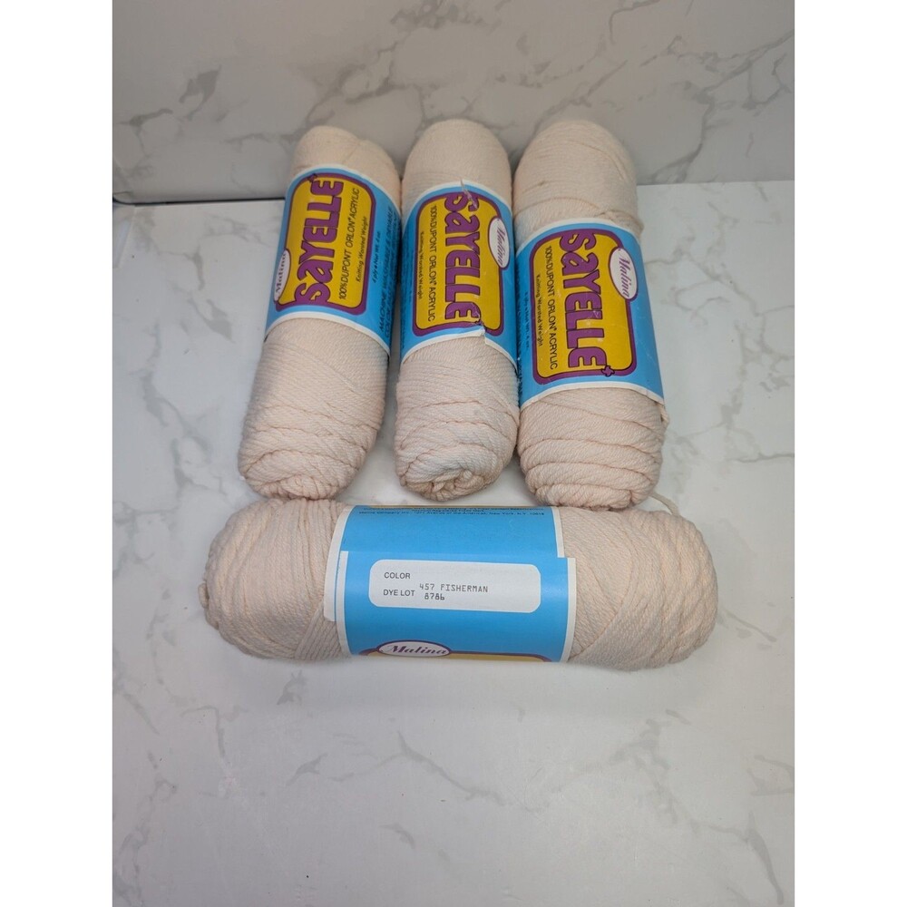 4 Skeins Vintage Malina Sayelle Dupont Orlon Acrylic Yarn Fisherman 457